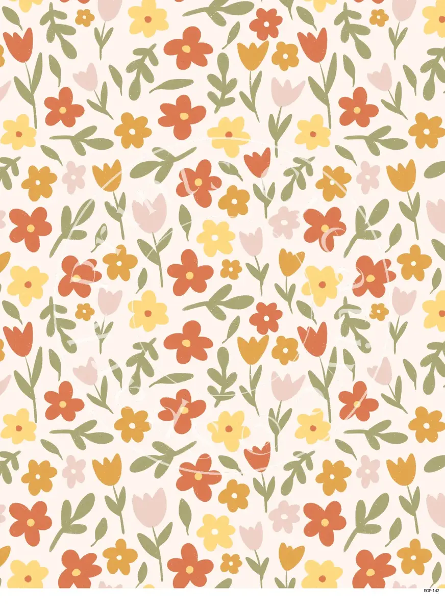Pastel Colored Botanicals Transfer Sheet Image BOP-142