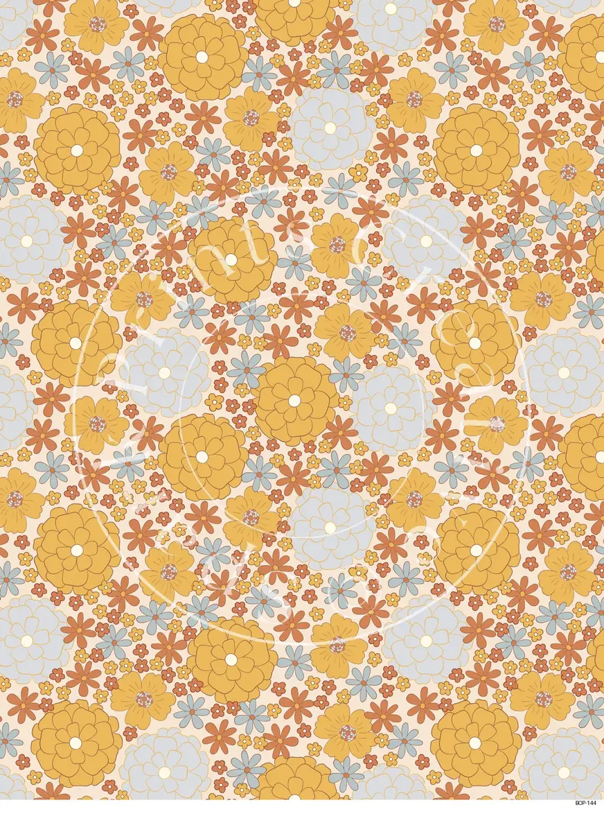 Pastel Colored Botanicals Transfer Sheet Image BOP-144