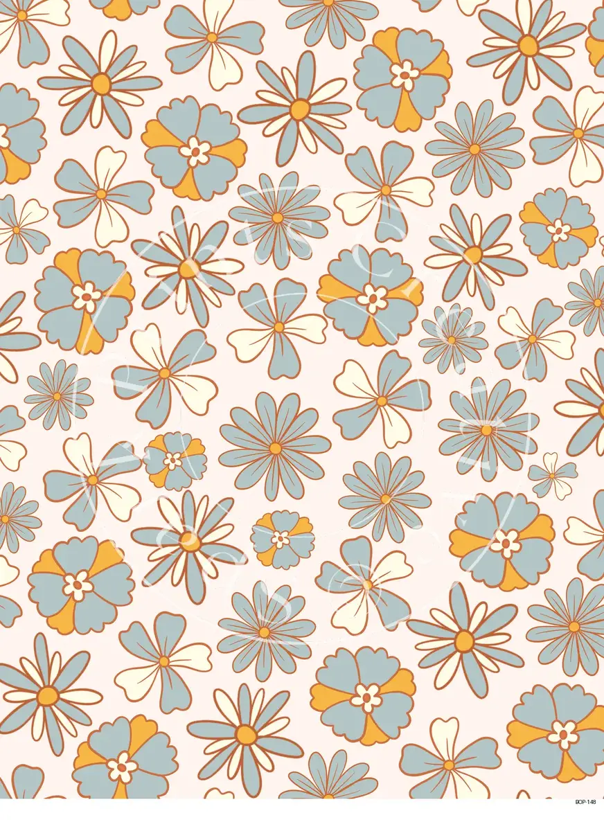 Pastel Colored Botanicals Transfer Sheet Image BOP-148