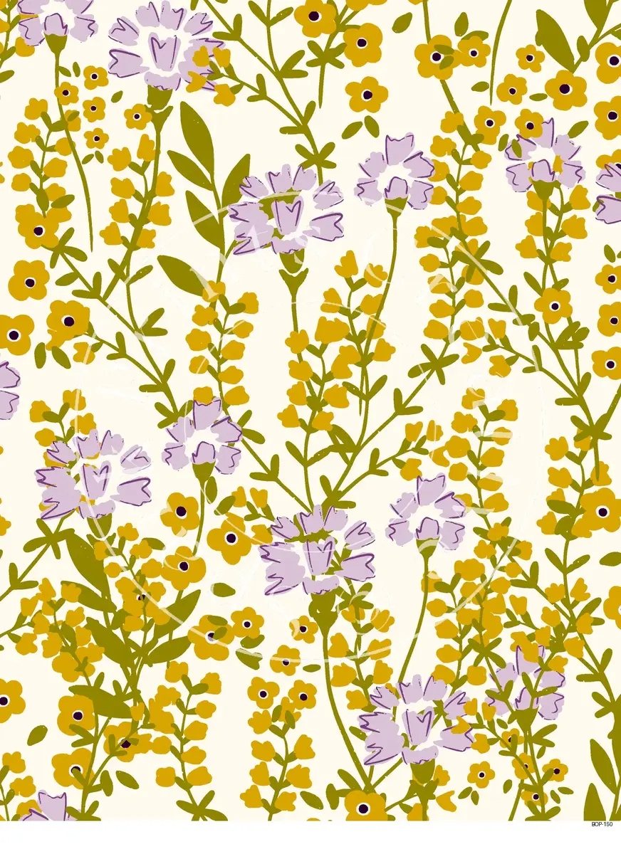 Pastel Colored Botanicals Transfer Sheet Image BOP-150