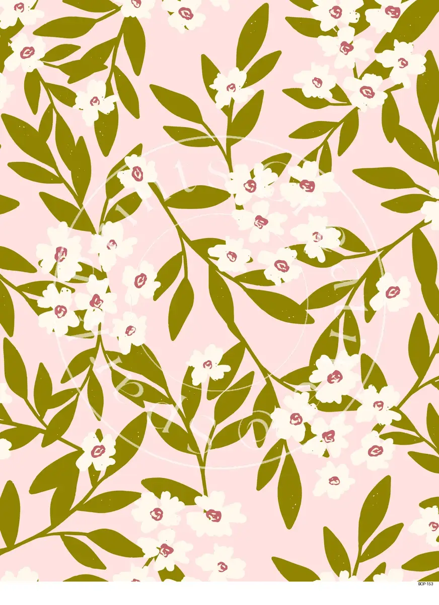 Pastel Colored Botanicals Transfer Sheet Image BOP-153