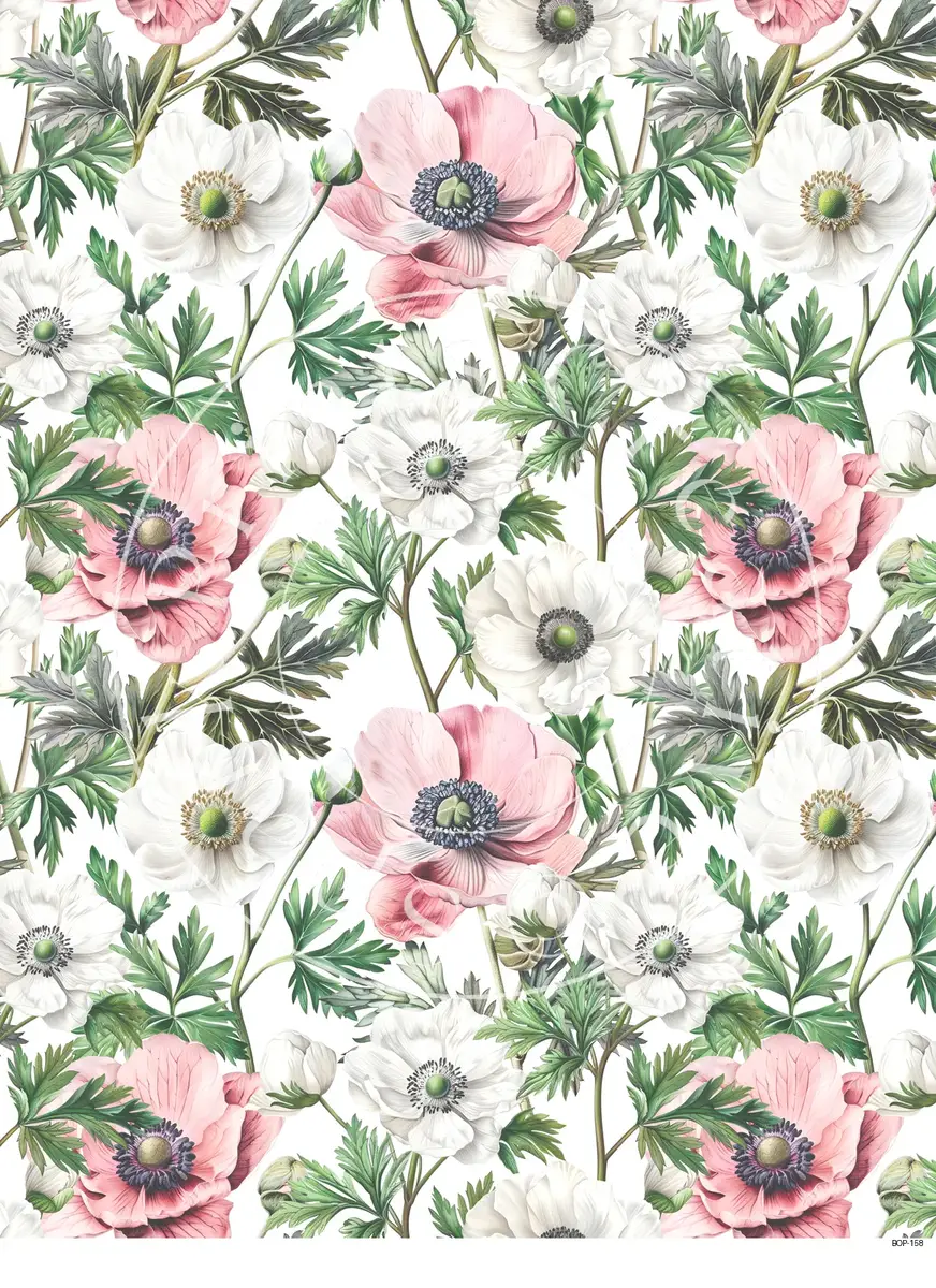 Pastel Colored Botanicals Transfer Sheet Image BOP-158