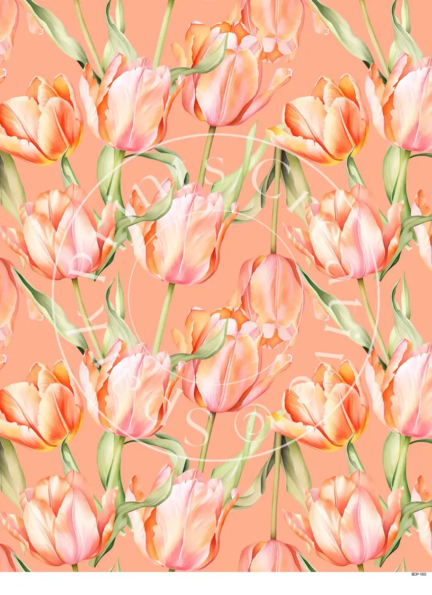 Pastel Colored Botanicals Transfer Sheet Image BOP-160