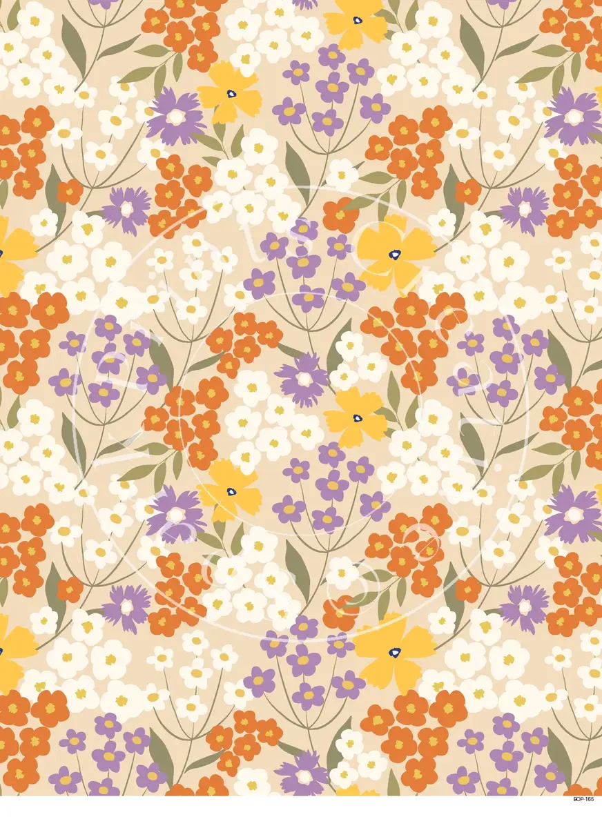 Pastel Colored Botanicals Transfer Sheet Image BOP-165