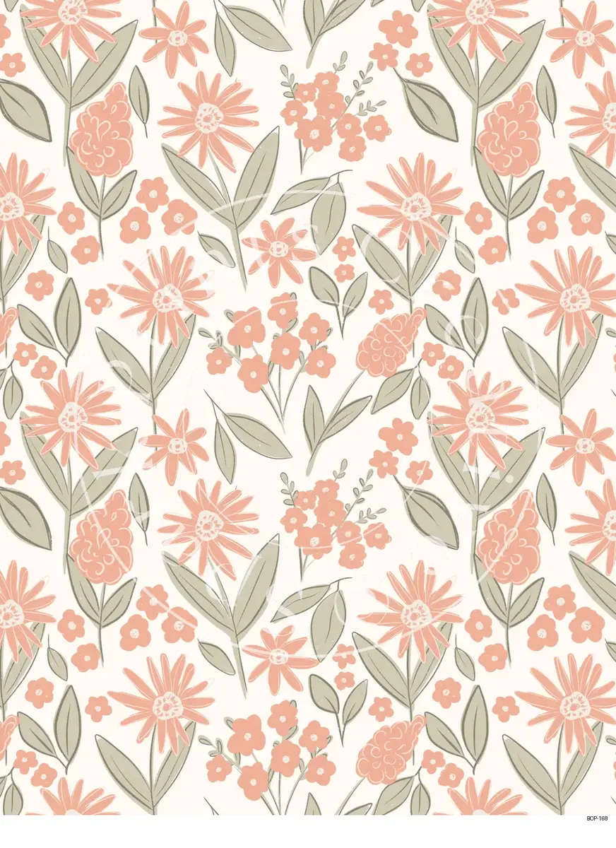 Pastel Colored Botanicals Transfer Sheet Image BOP-168