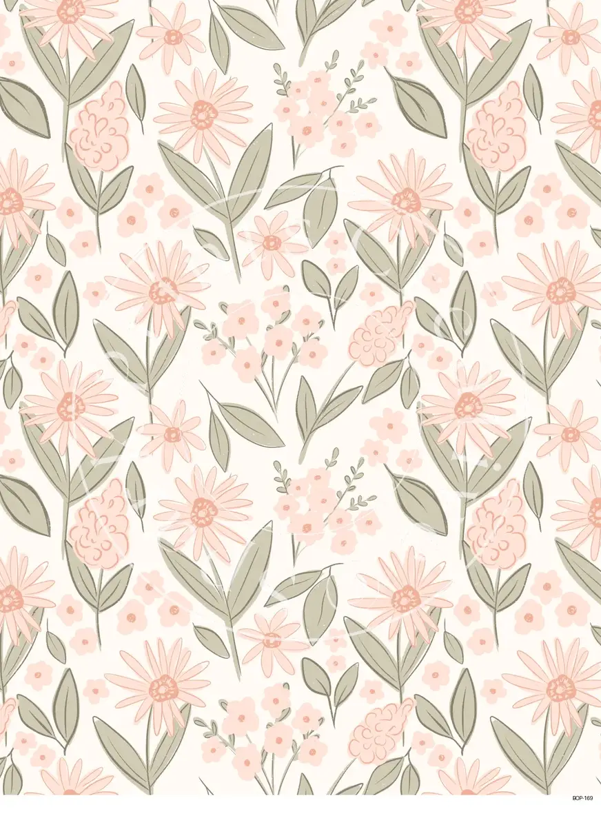 Pastel Colored Botanicals Transfer Sheet Image BOP-169