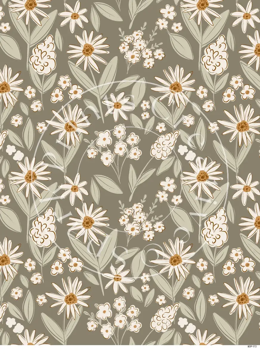 Pastel Colored Botanicals Transfer Sheet Image BOP-172