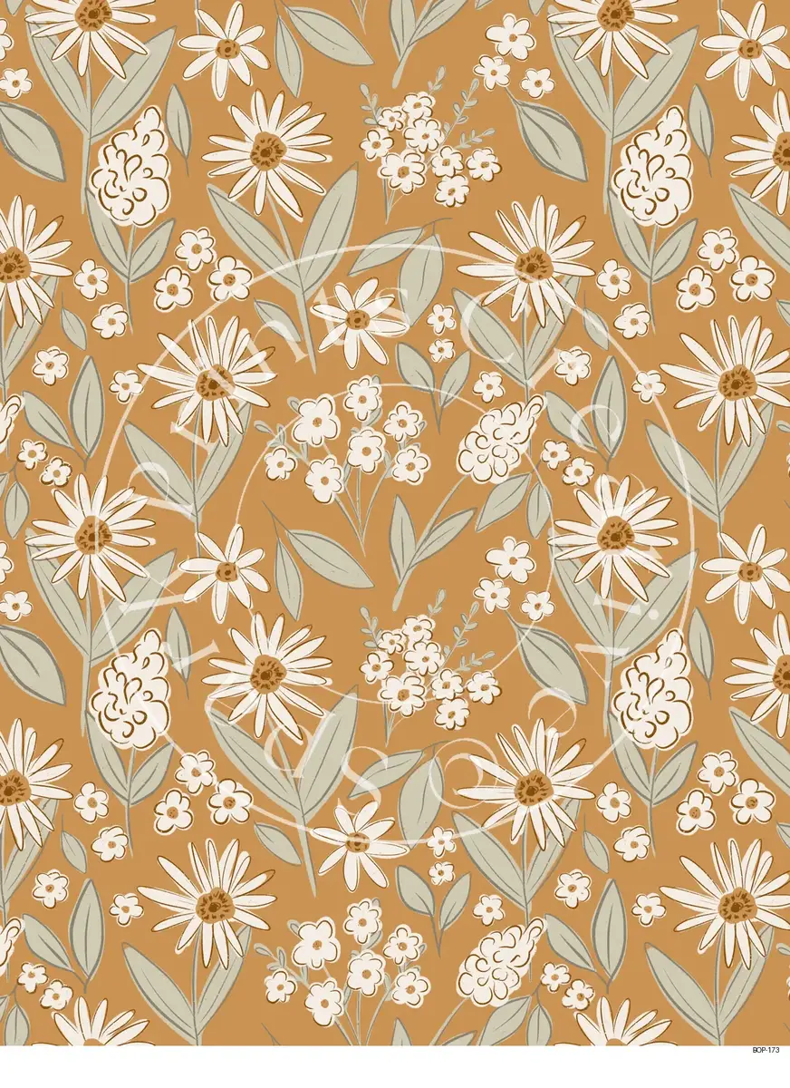 Pastel Colored Botanicals Transfer Sheet Image BOP-173