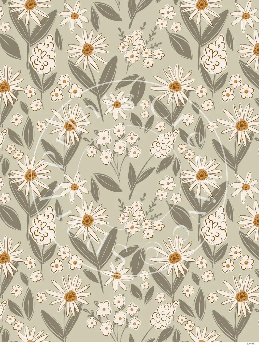 Pastel Colored Botanicals Transfer Sheet Image BOP-177
