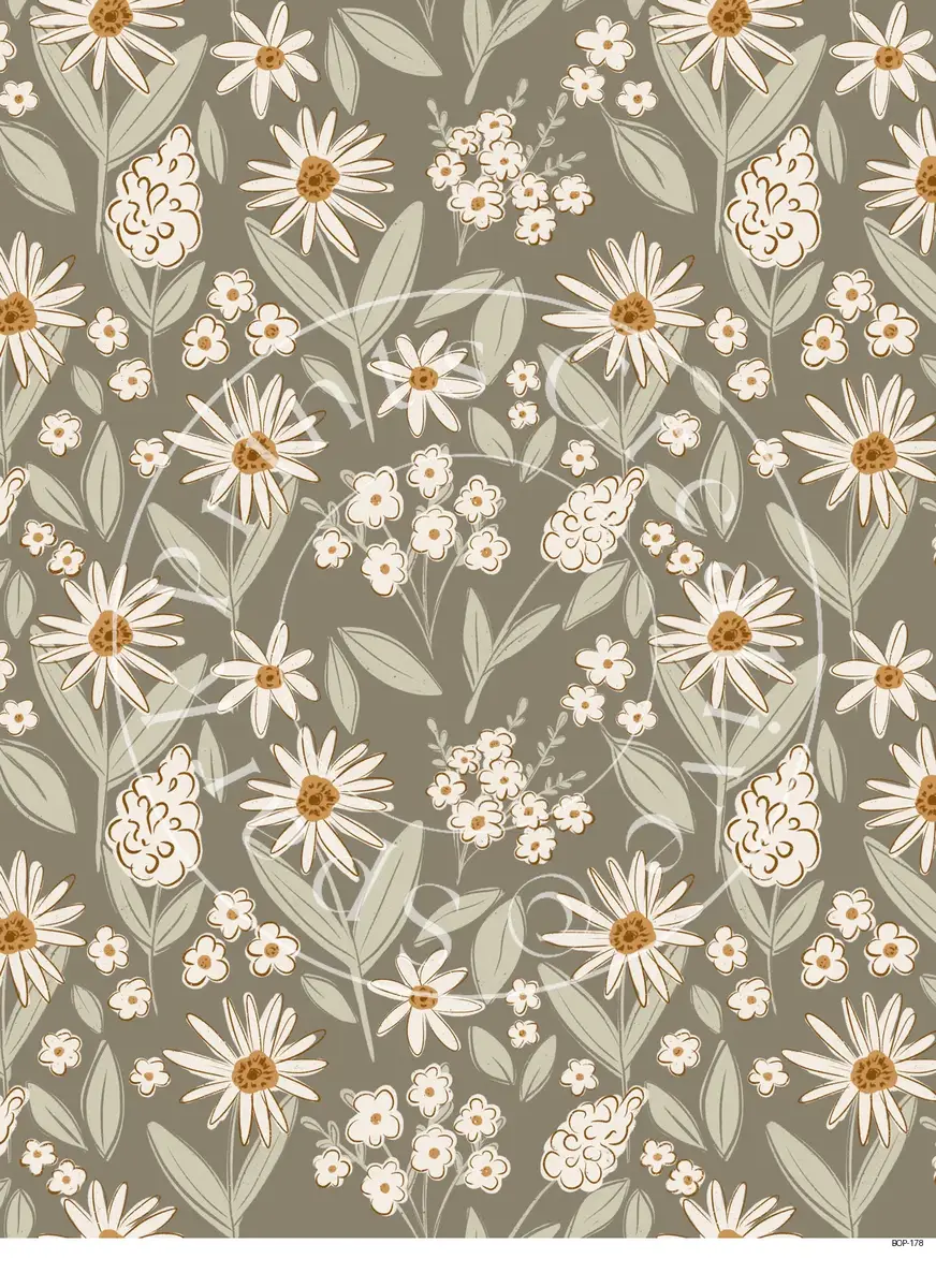 Pastel Colored Botanicals Transfer Sheet Image BOP-178
