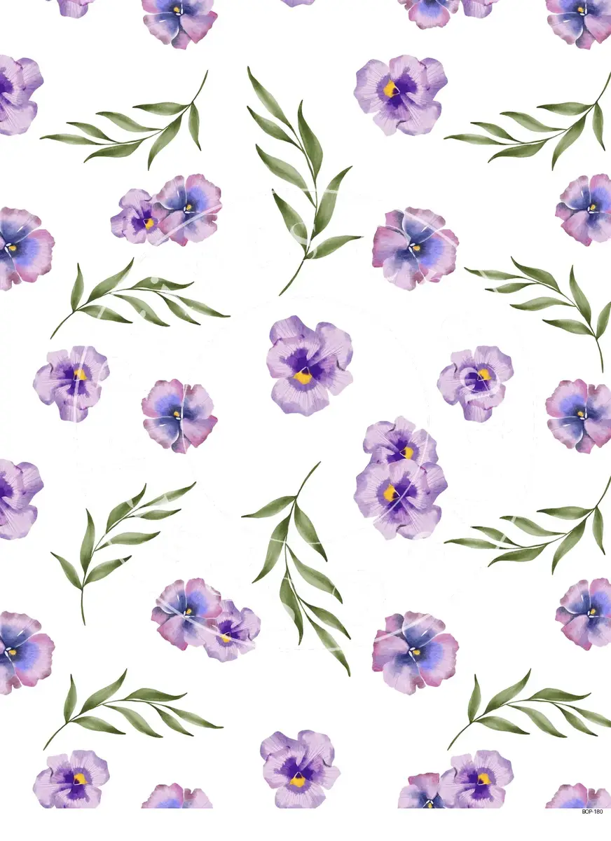 Pastel Colored Botanicals Transfer Sheet Image BOP-180