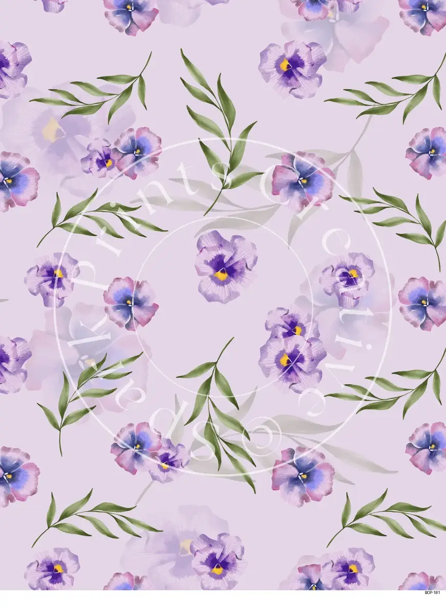 Pastel Colored Botanicals Transfer Sheet Image BOP-181