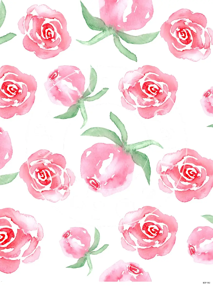 Pastel Colored Botanicals Transfer Sheet Image BOP-182