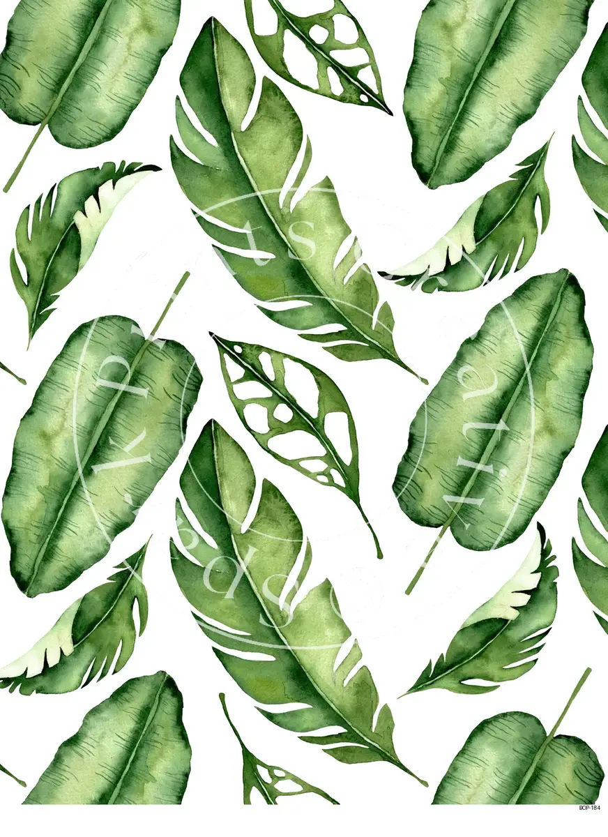 Pastel Colored Botanicals Transfer Sheet Image BOP-184