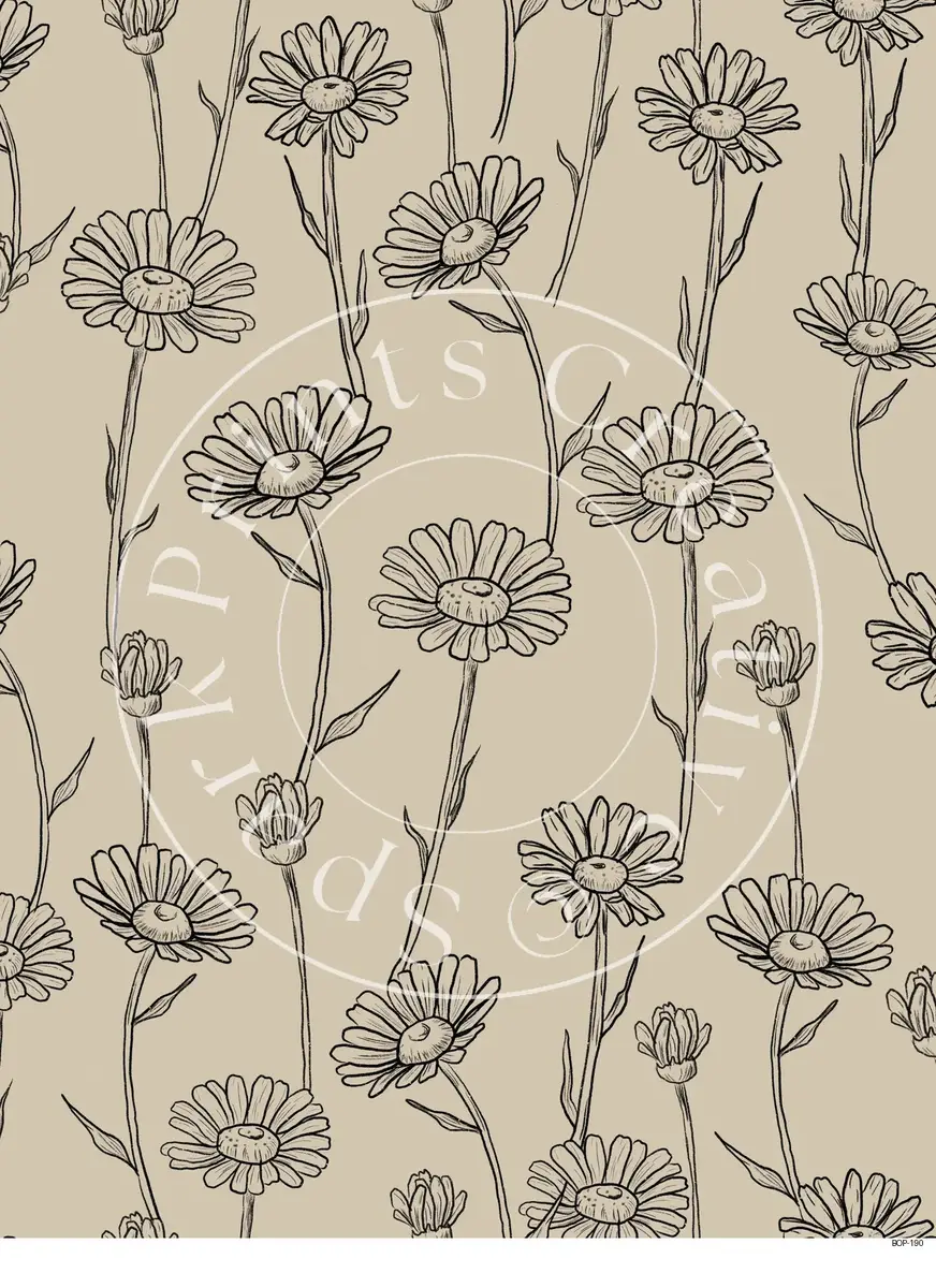 Pastel Colored Botanicals Transfer Sheet Image BOP-190