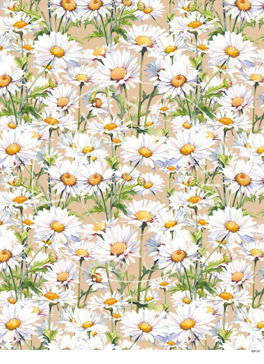 Pastel Colored Botanicals Transfer Sheet Image BOP-207