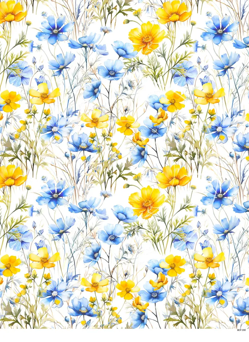 Pastel Colored Botanicals Transfer Sheet Image BOP-208