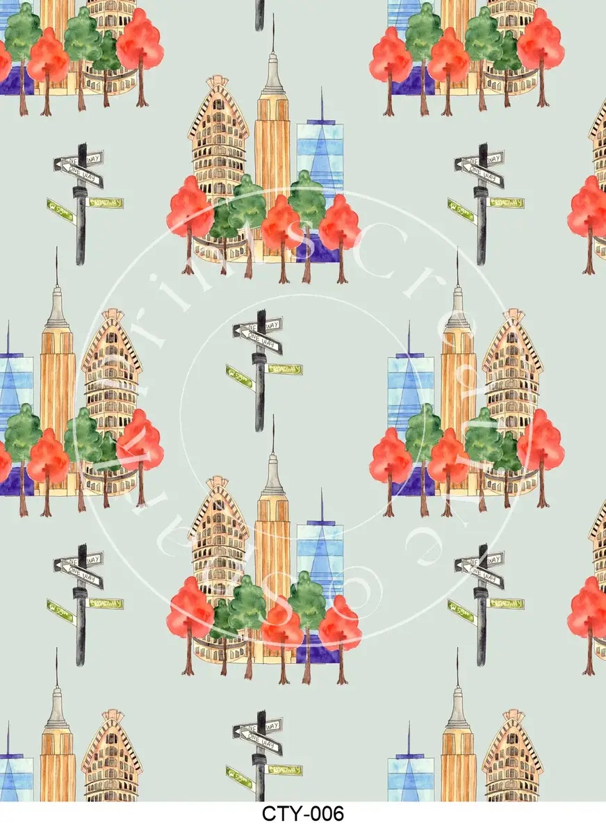 City-Themed Designs Transfer Sheet Image CTY-006