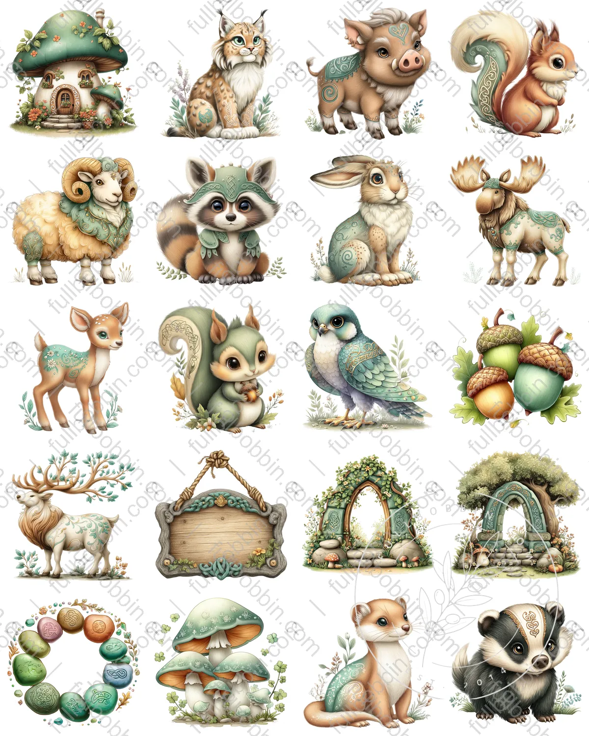 Celtic Woods Charms Set for Water Soluble Paper