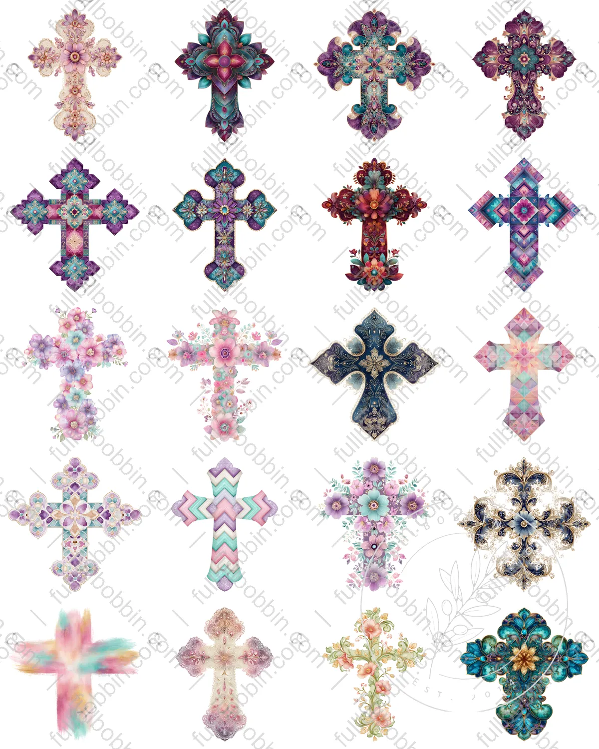 Crosses Charms Set for Water Soluble Paper