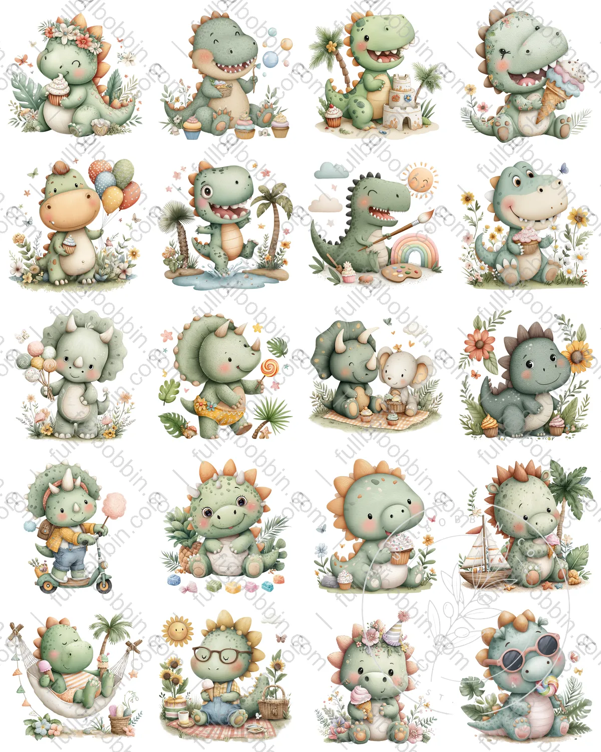 Dino Mite Charms Set for Water Soluble Paper