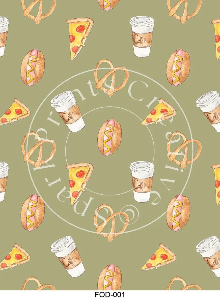 Food-Themed Designs Transfer Sheet Image FOD-001