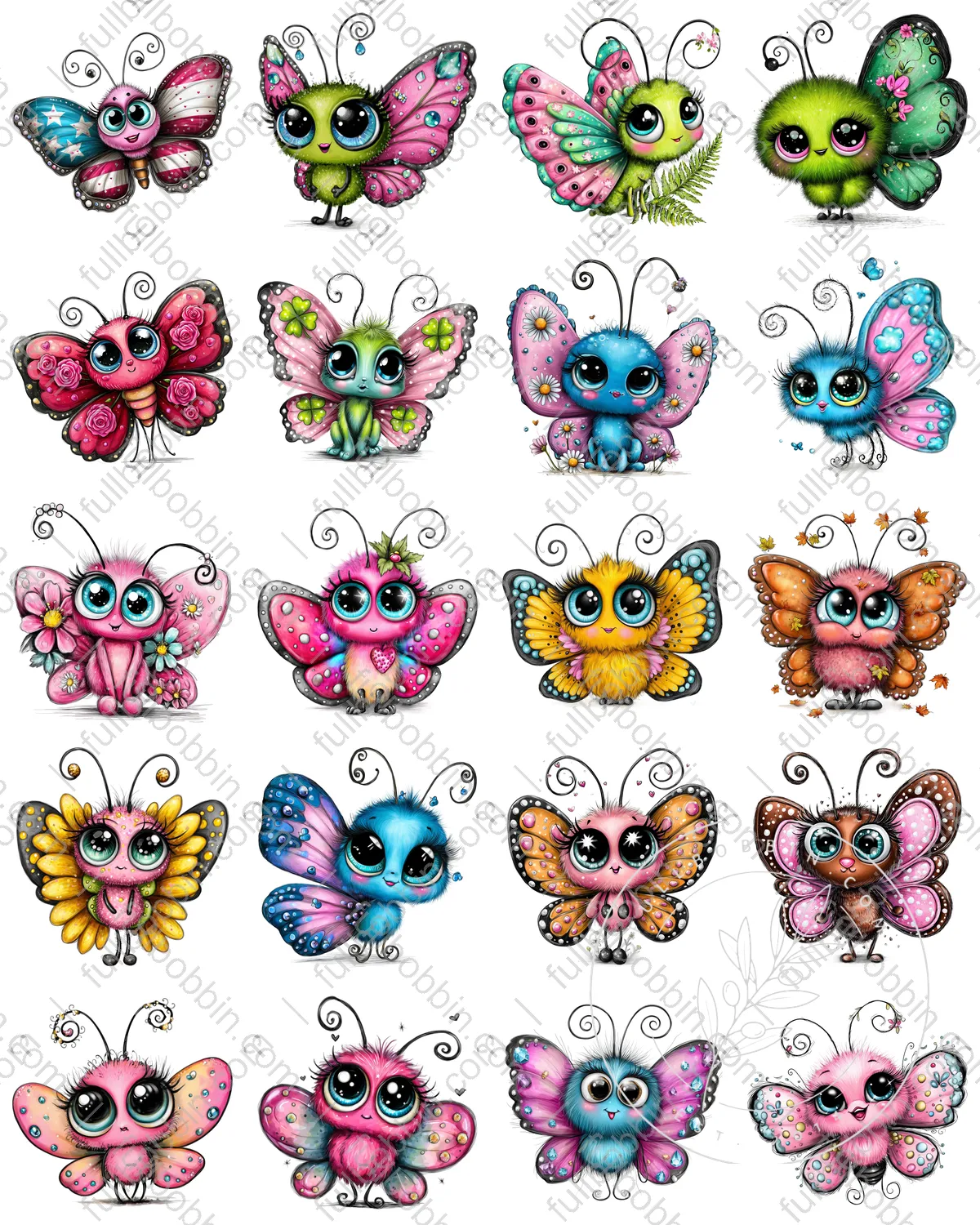 Fly Fly Butterfly Charms Set for Water Soluble Paper