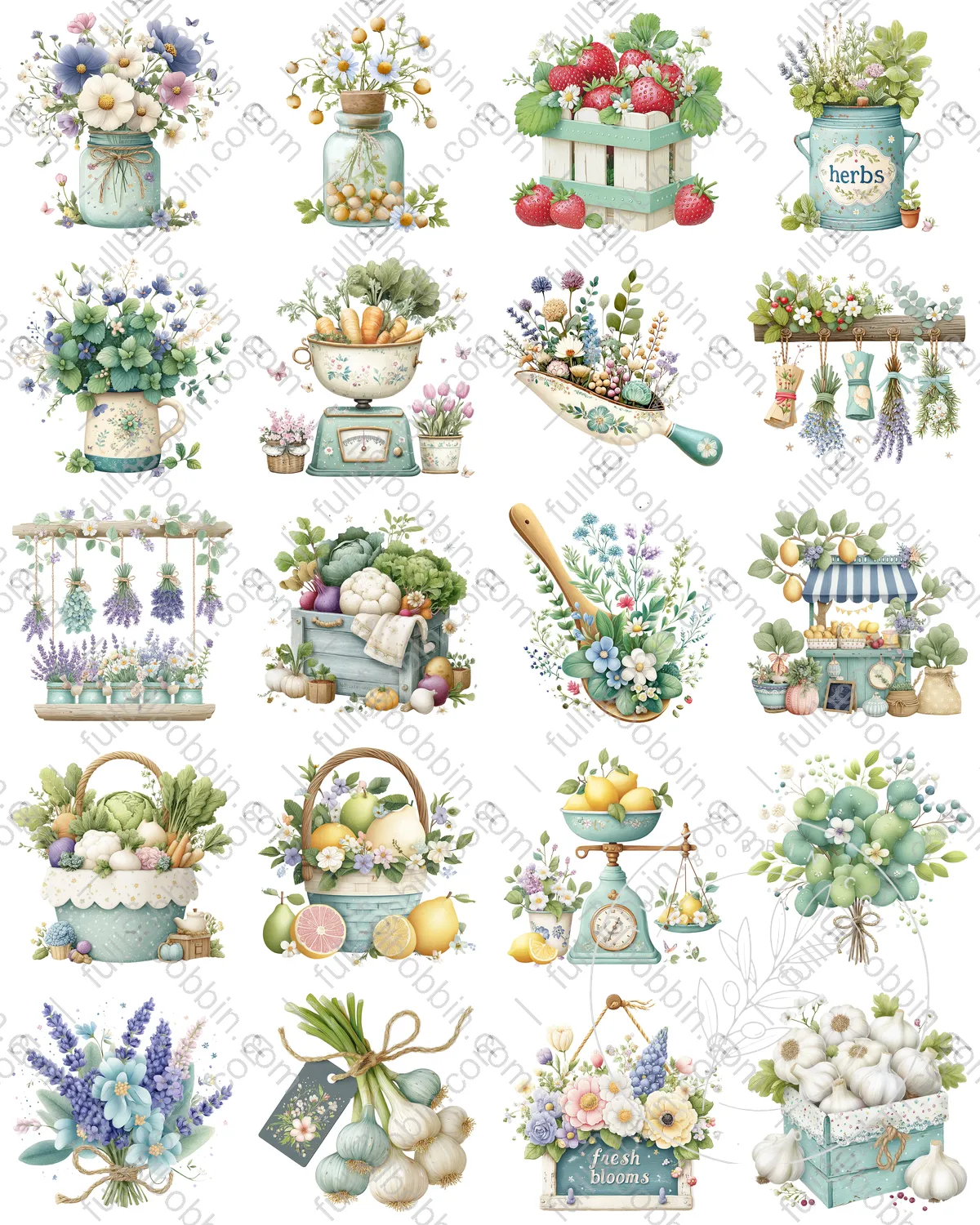 Fresh Market Charms Set for Water Soluble Paper