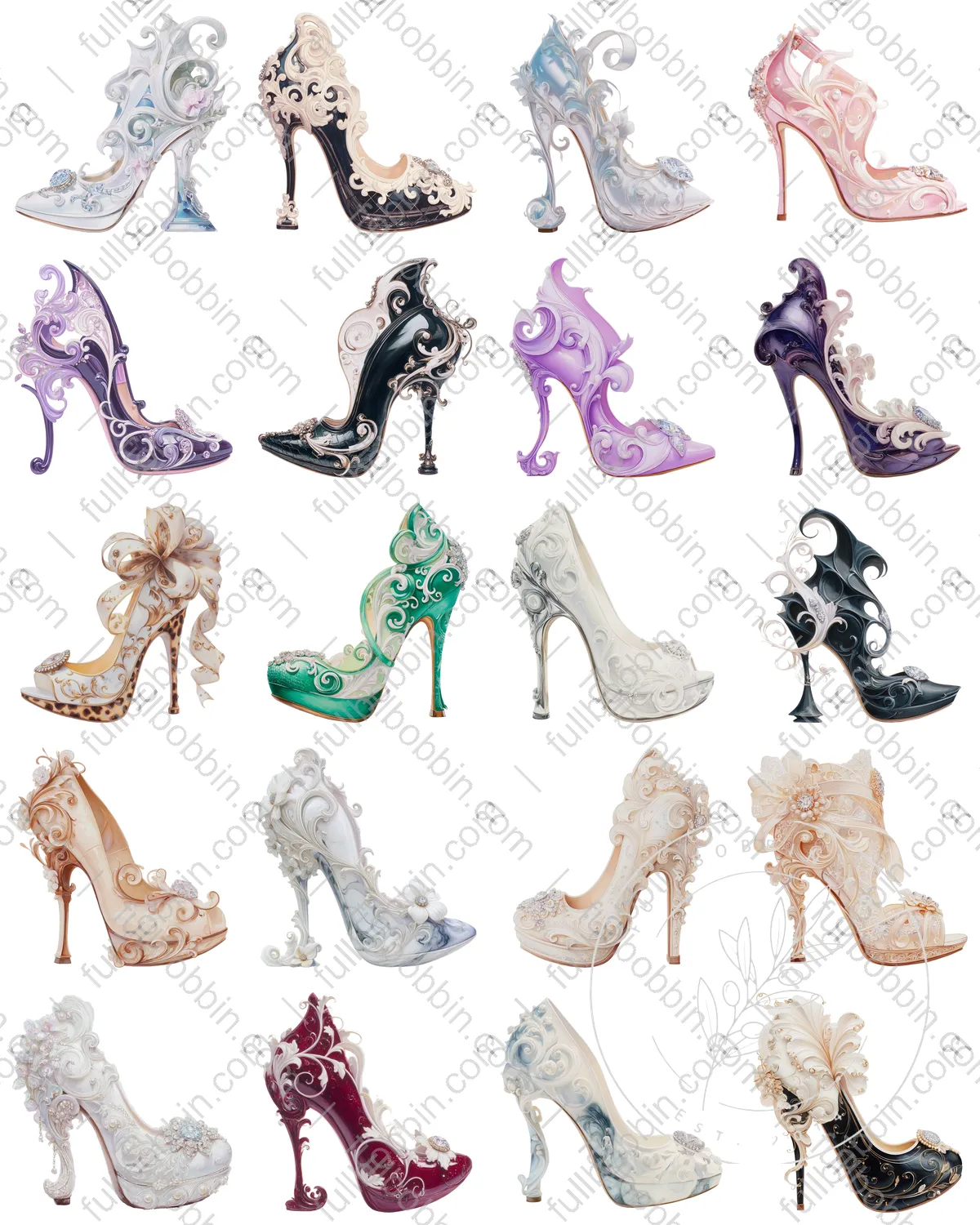 Heel Pizazz Charms Set for Water Soluble Paper