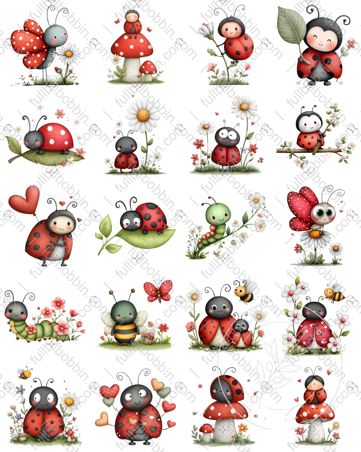 Ladybug Joy Charms Set for Water Soluble Paper
