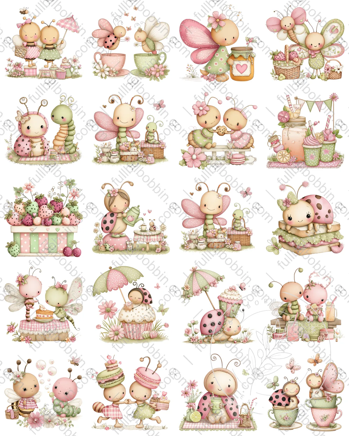 Picnicking Friends Charms Set for Water Soluble Paper