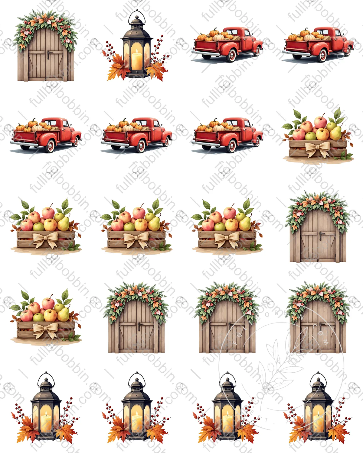 Rustic Fall Charms Set for Water Soluble Paper