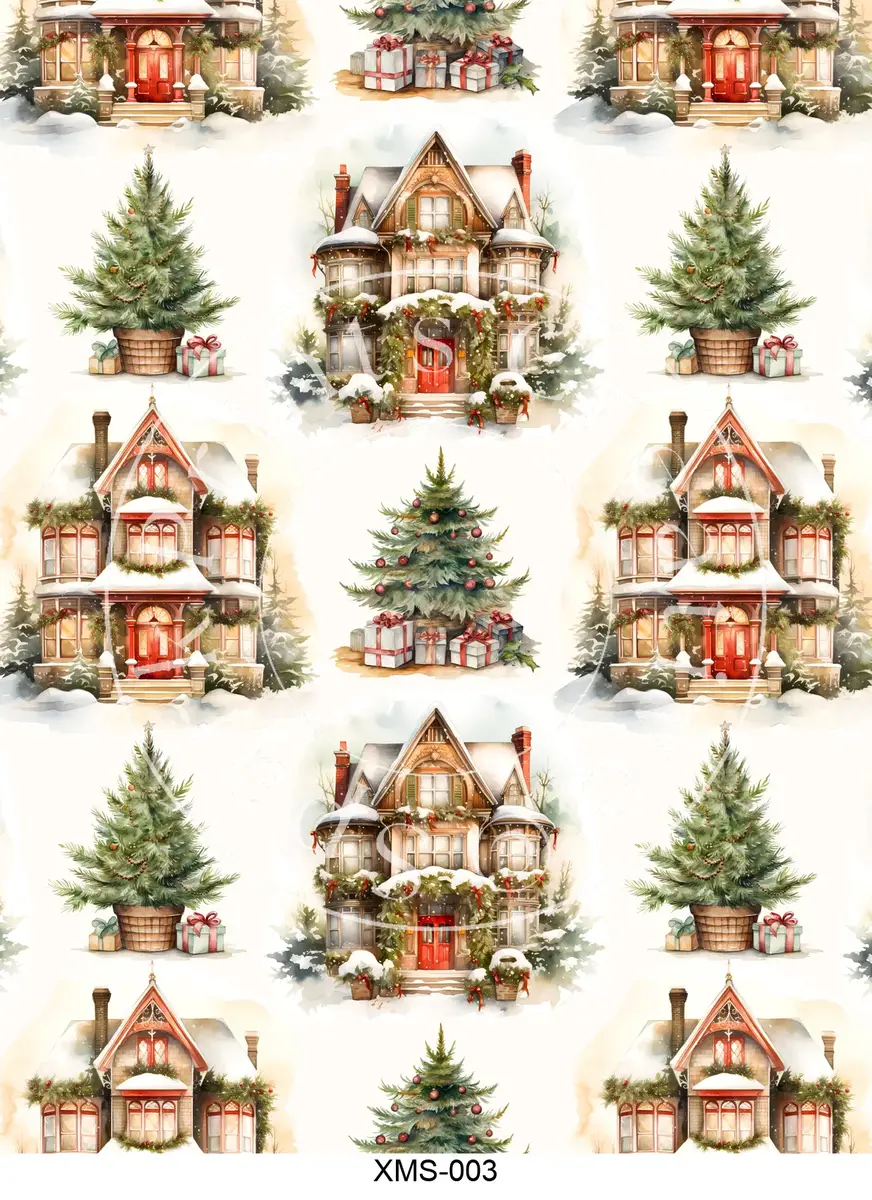 Christmas Patterns Transfer Sheet Image XMS-003