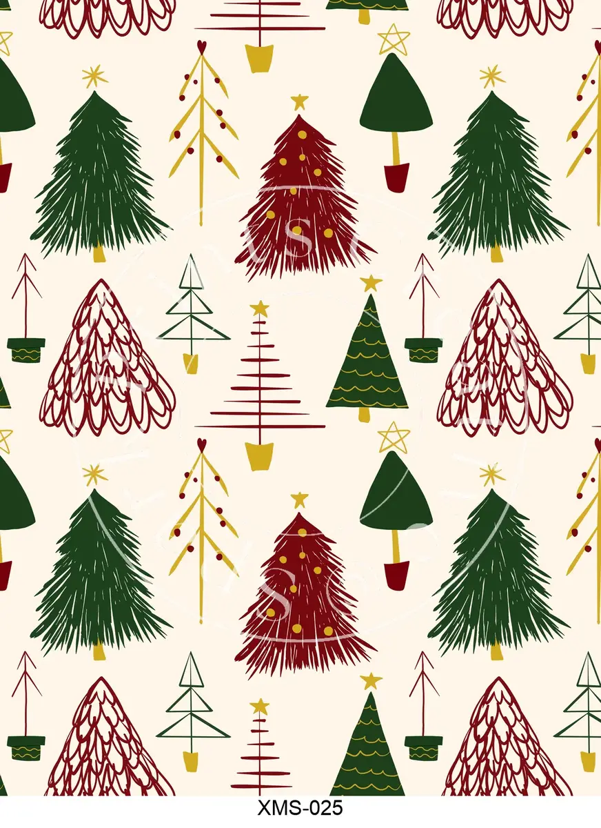 Christmas Patterns Transfer Sheet Image XMS-025