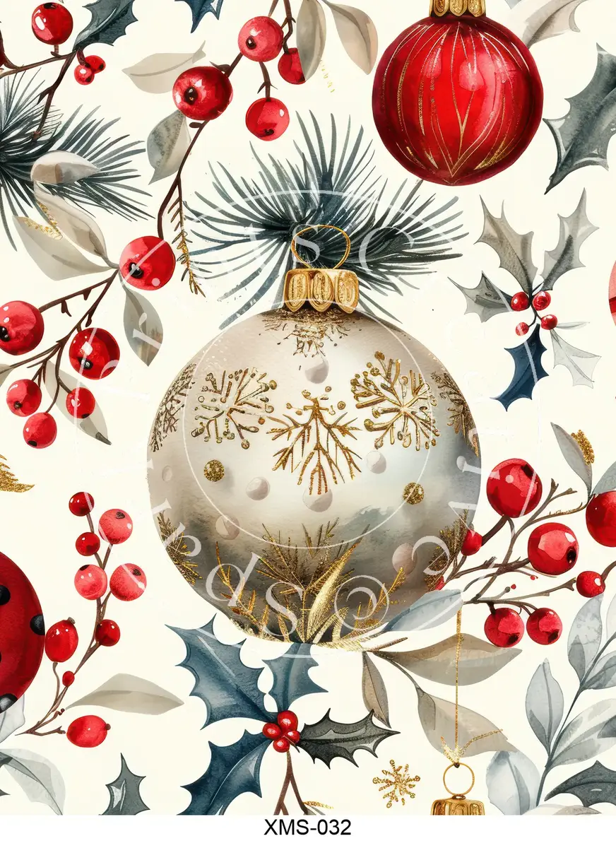 Christmas Patterns Transfer Sheet Image XMS-032