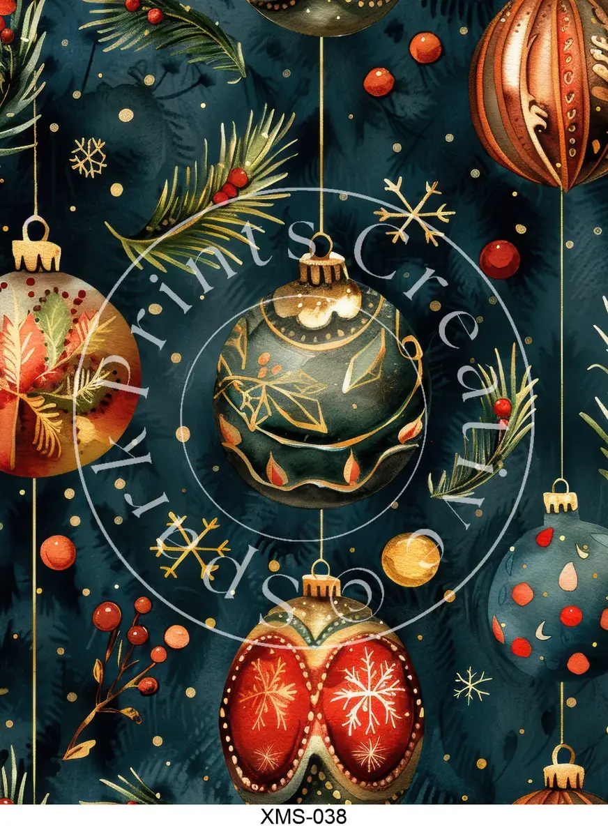 Christmas Patterns Transfer Sheet Image XMS-038