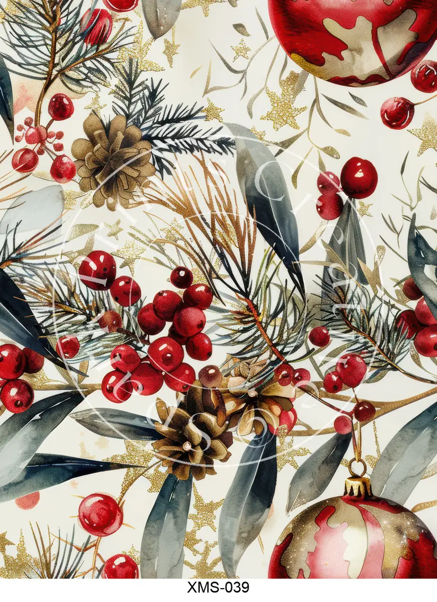 Christmas Patterns Transfer Sheet Image XMS-039