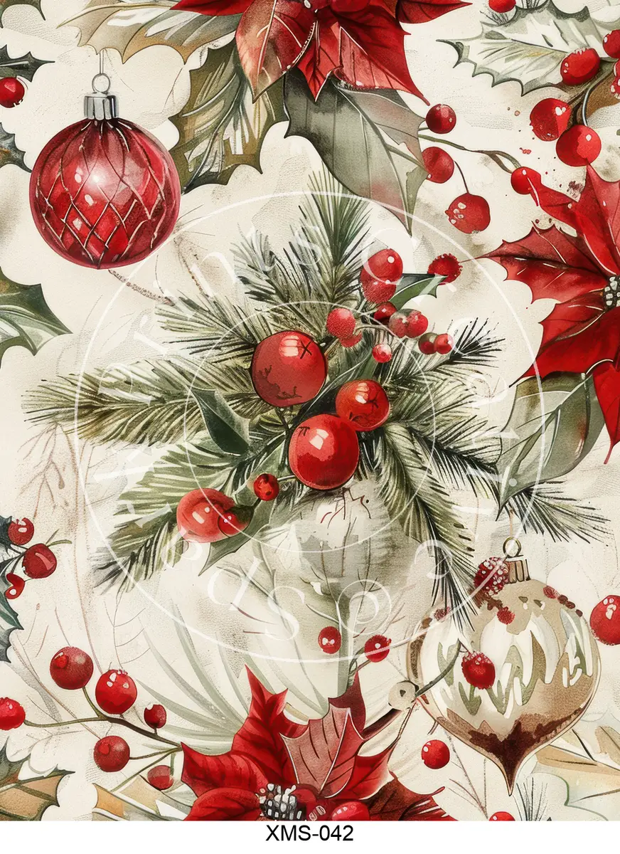 Christmas Patterns Transfer Sheet Image XMS-042