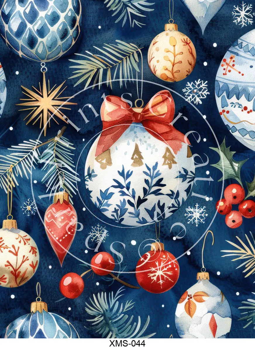 Christmas Patterns Transfer Sheet Image XMS-044