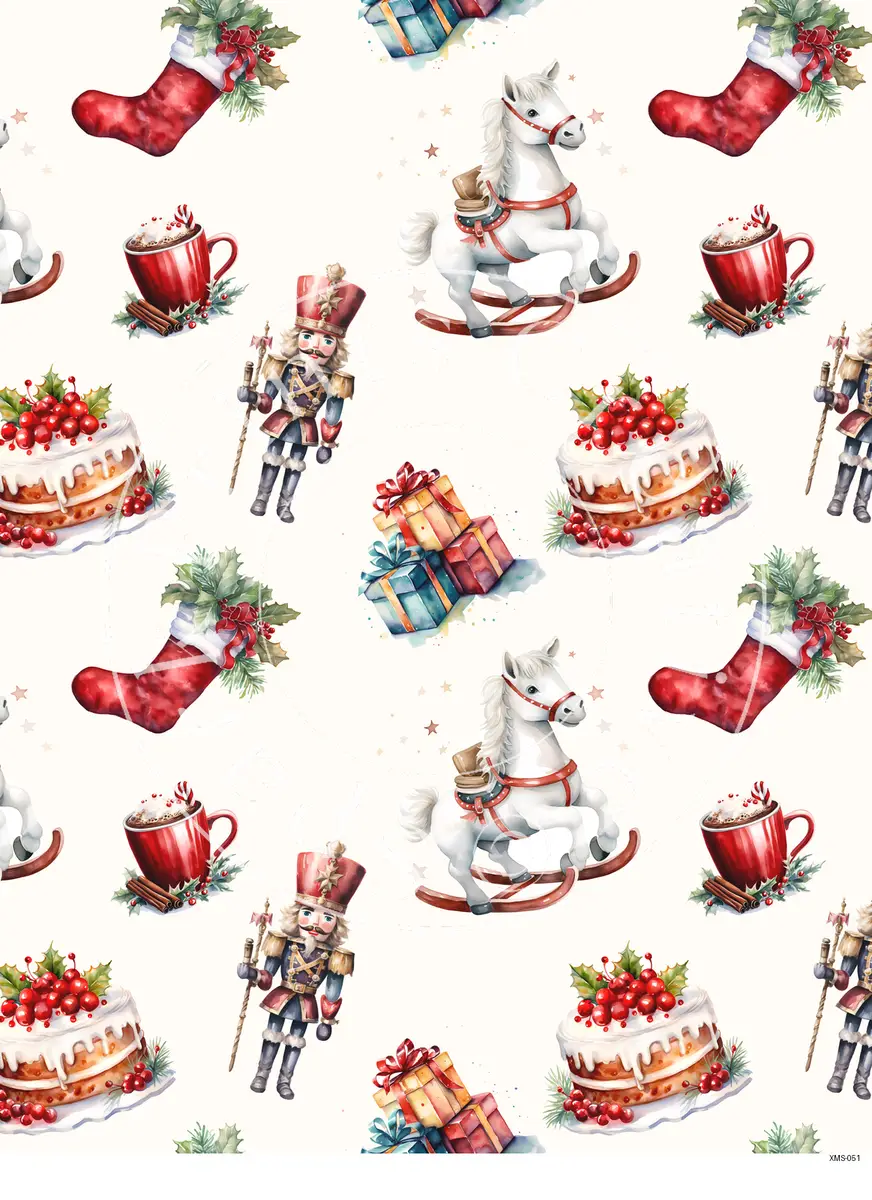 Christmas Patterns Transfer Sheet Image XMS-051