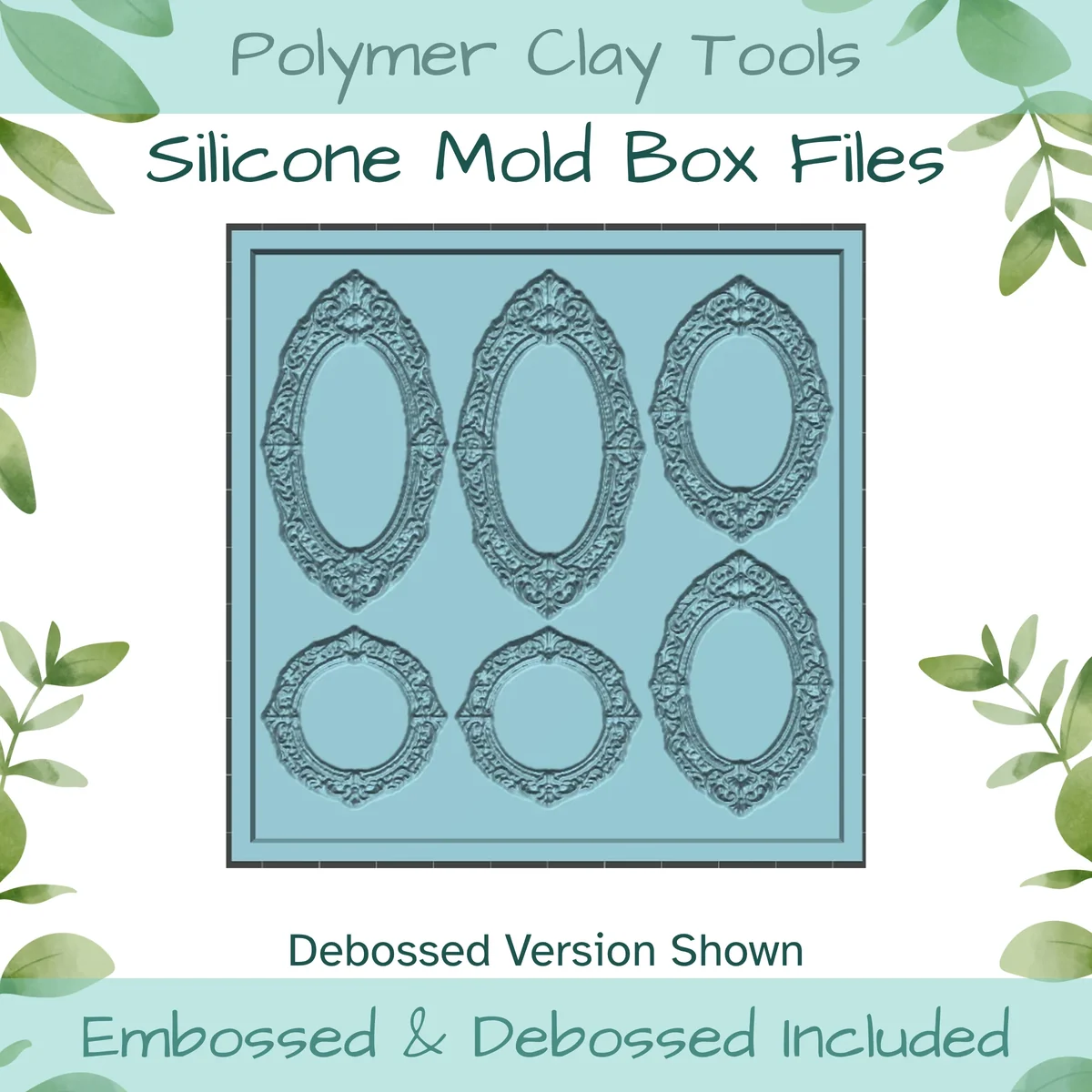 Oval Frames Silicone Mold Box to 3D Print