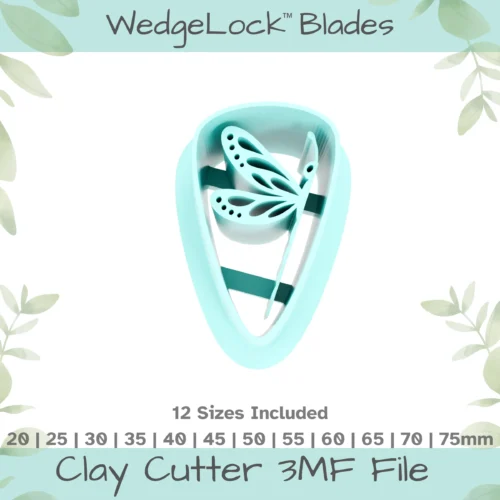 Dragonfly No. 2 Polymer Clay Cutter - 12 Sizes | 24 files, Standard & Thin Versions - Image 1