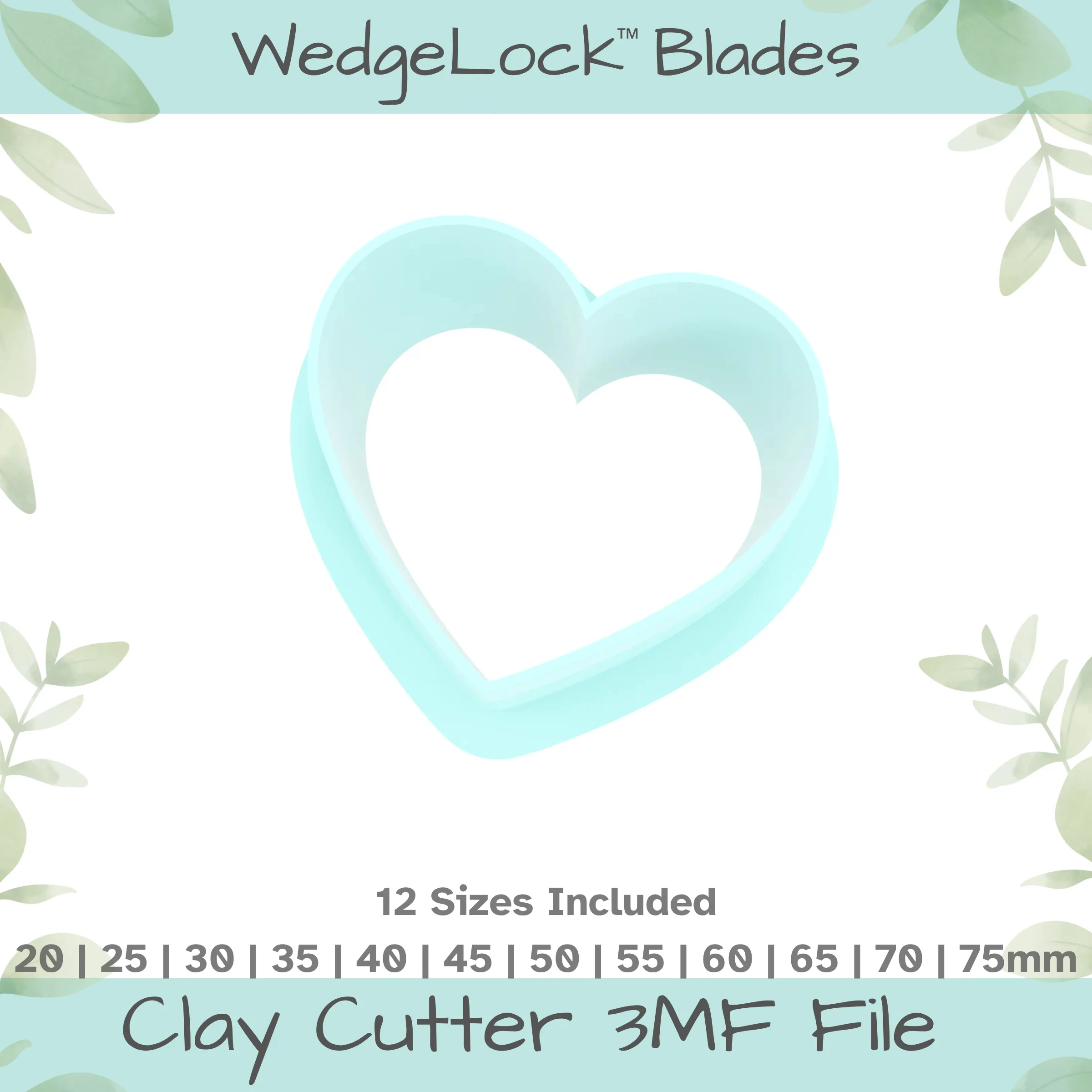 Heart Polymer Clay Cutter - 12 Sizes