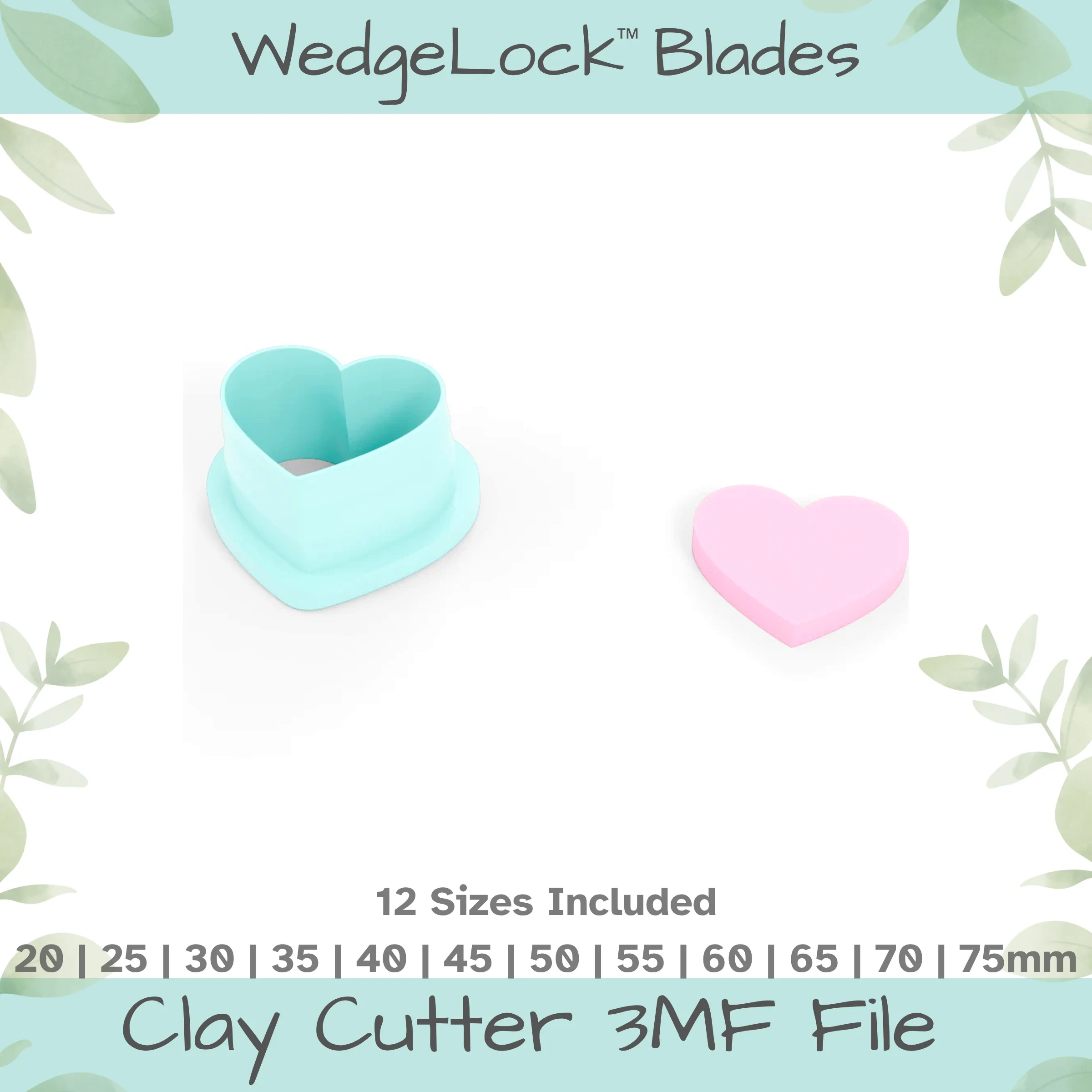Heart Polymer Clay Cutter - 12 Sizes