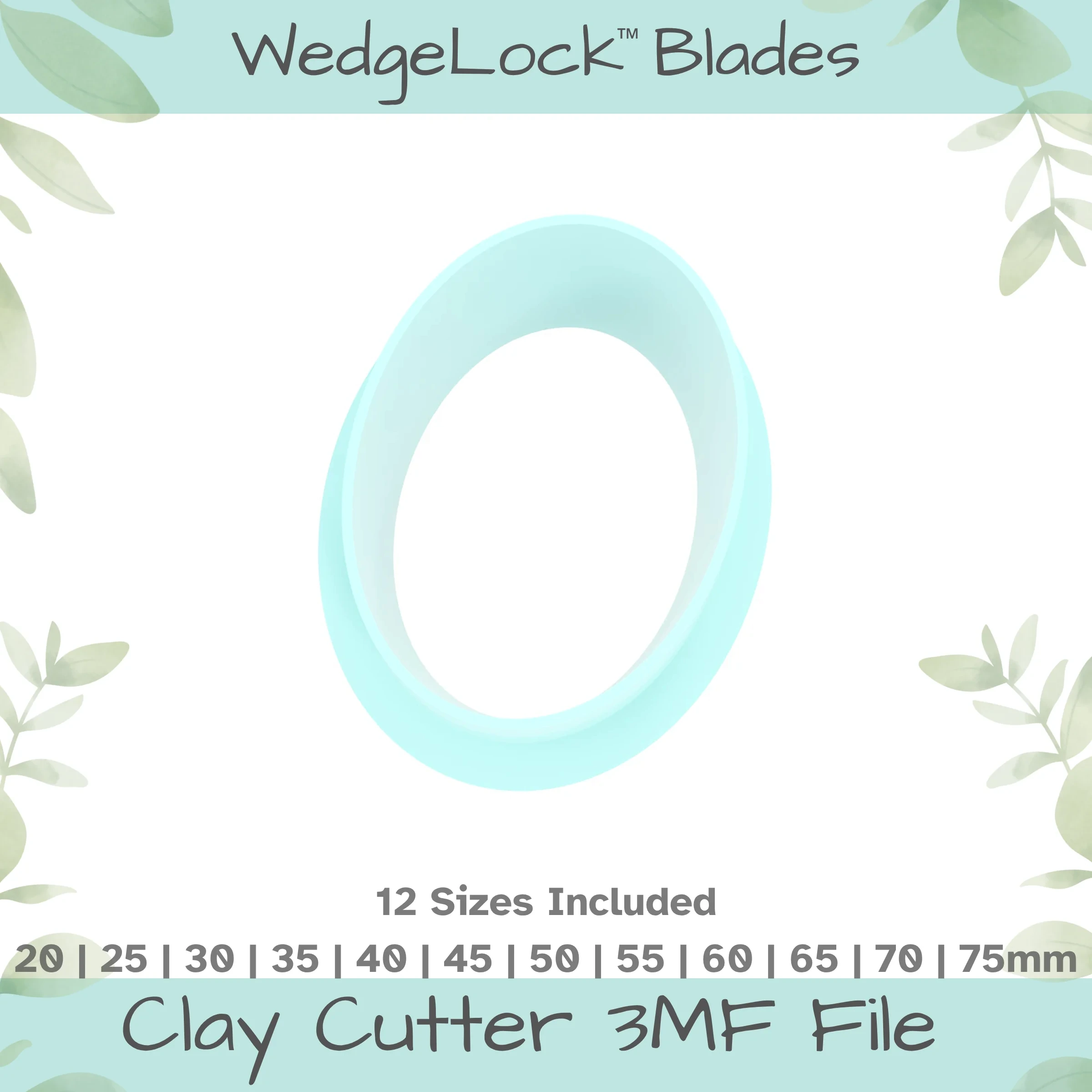 Oval Polymer Clay Cutter - 12 Sizes