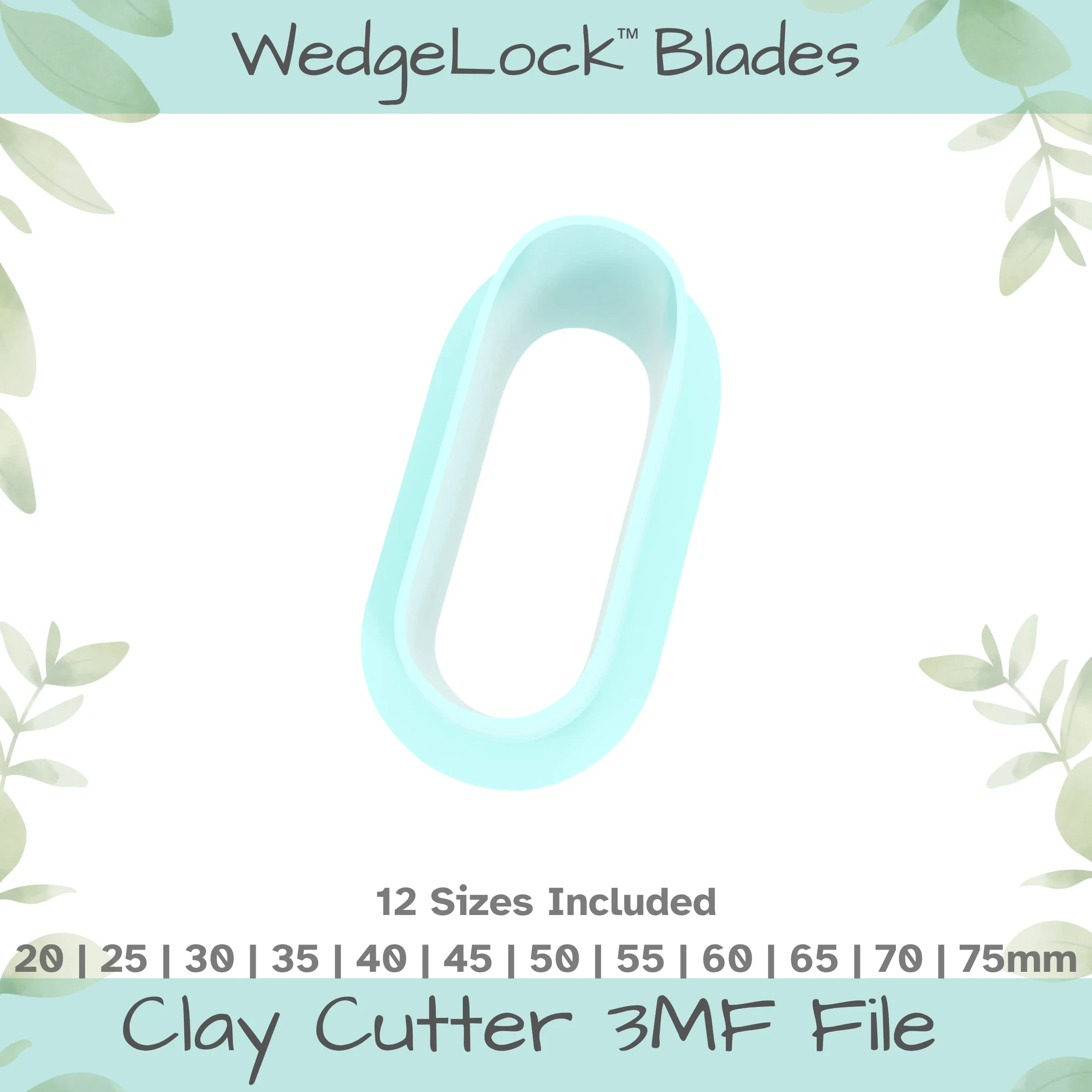 Pill Tall Polymer Clay Cutter - 12 Sizes