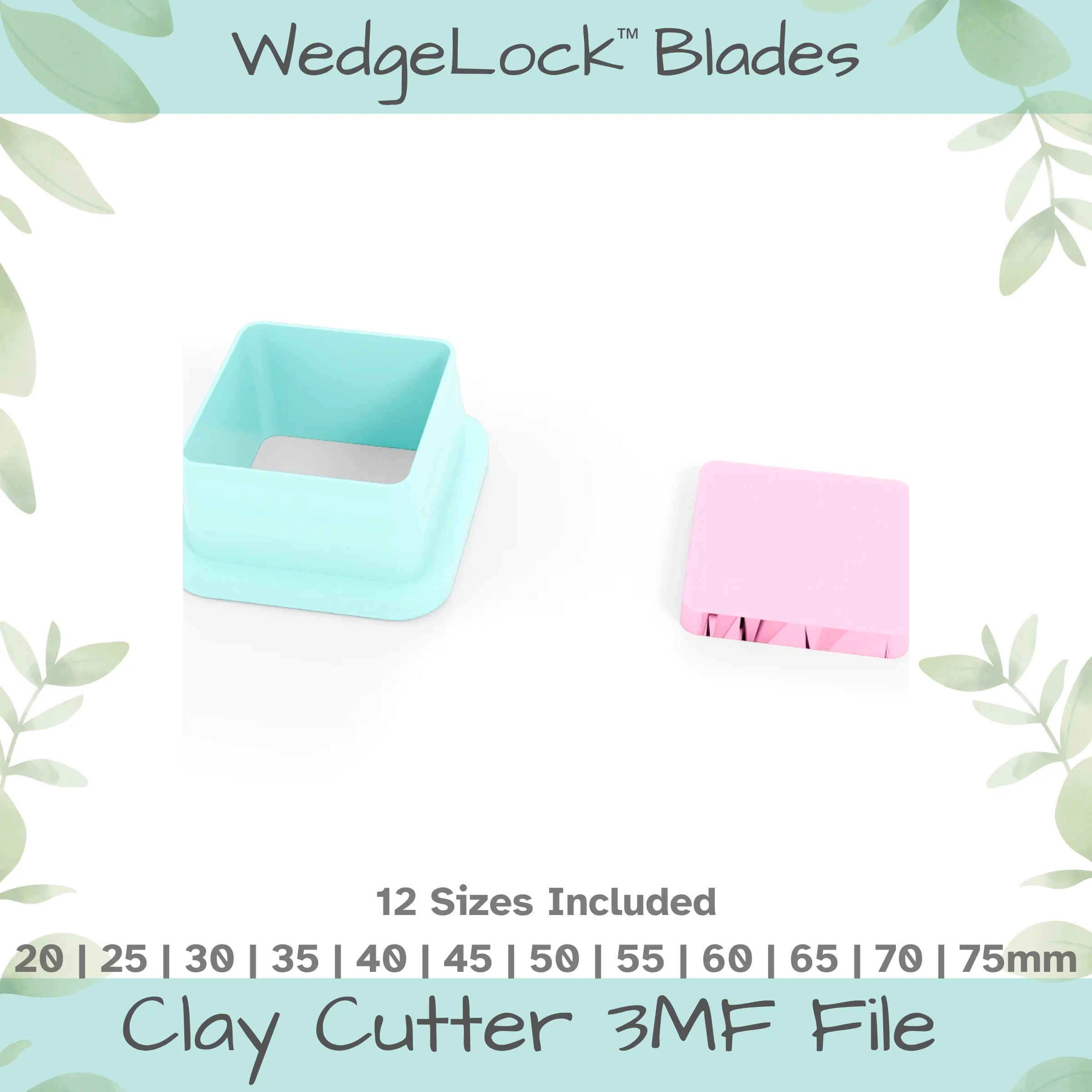 Square Polymer Clay Cutter - 12 Sizes