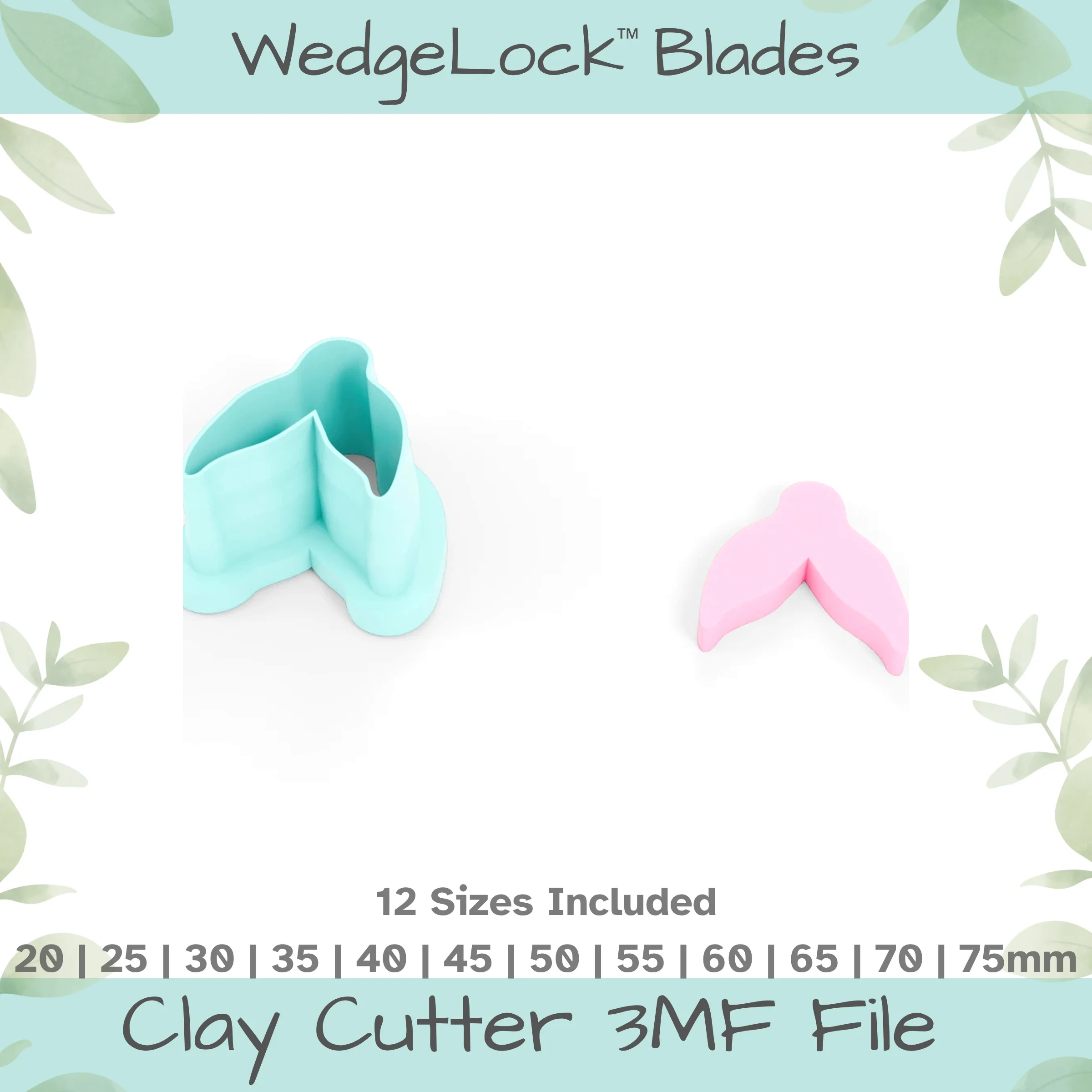 Mermaid Tail Long Polymer Clay Cutter - 12 Sizes