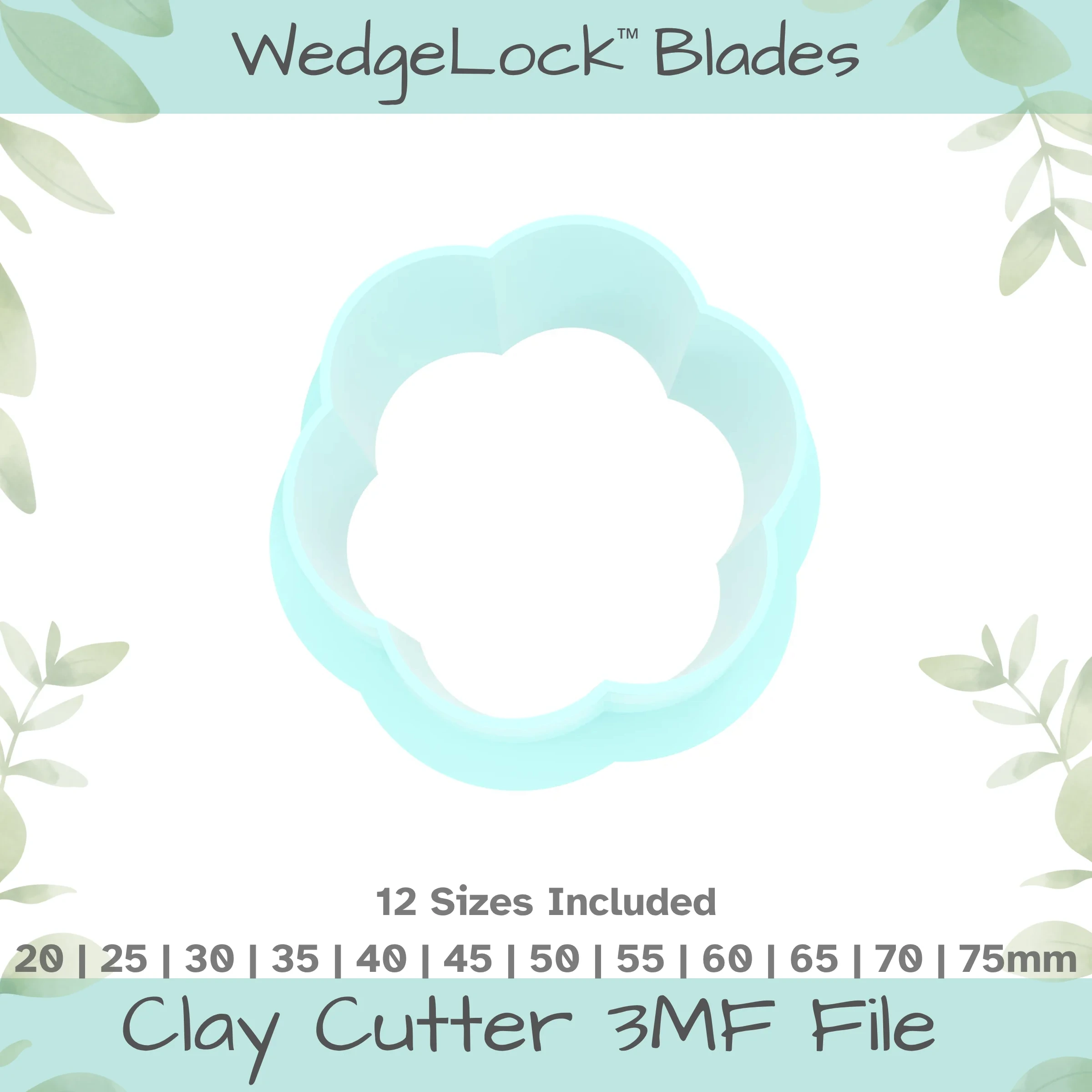 6 Petal Flower Polymer Clay Cutter - 12 Sizes