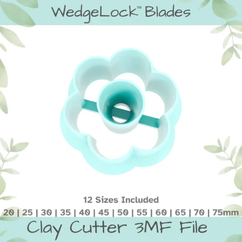 6 Petal Flower Donut Polymer Clay Cutter - 12 Sizes - Image 1
